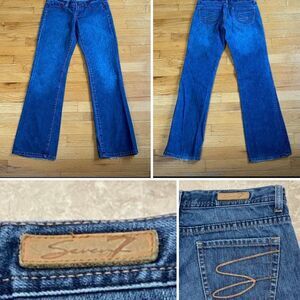 Seven7 womens bootcut jeans sz 28 low rise blue jeans cowgirl rodeo Y2K